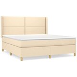  Krevet s oprugama i madracem krem 180x200 cm od tkanine | shoptok.hr