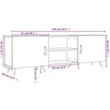 TV ormarić sjajni bijeli 150 x 30 x 50 cm od konstruiranog drva | shoptok.hr