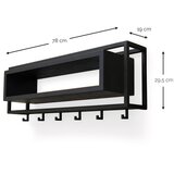Spinder Design Črn stenski obešalnik iz masivnega hrasta s polico 78 cm School – | Shoptok.si