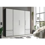 Modern Living omara s klasičnimi vrati lyss, bela, grafit, 206 cm | Shoptok.si