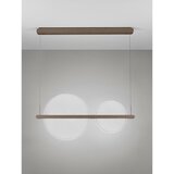 Nova Luce Rjava aluminijasta LED zatemnitvena viseča svetilka s senčilom iz akrilnega stekla Noah – | Shoptok.si