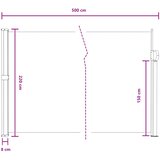  Retraktabilna bočna tende Pijesak 500 x 220 cm Poliester | shoptok.hr