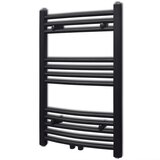 vidaXL kupaonski radijator za ručnike s prečkama zakrivljeni crni 500x764 mm | shoptok.hr