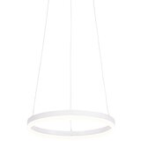 QAZQA Dizajnerska viseča svetilka bela 40 cm z LED 3-stopenjsko zatemnitvijo - Anello Cene