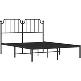  Metalni okvir za krevet s uzglavljem crni 140x190 cm | shoptok.hr