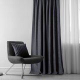  Curtain MILANA color graphite style classic silver silver metal eyelets chenille 220x300 HOMEDE | shoptok.hr