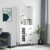  Visoka komoda bijela 69,5x34x180 cm konstruirano drvo Slike