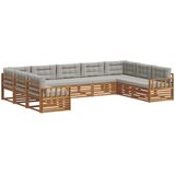  Set vanjskih sofa 9 kom. Prirodna i svijetlo siva 404 x 247,5 x 73 cm | shoptok.hr