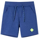 vidaXL Otroške kratke hlače z vrvico modra melange 104