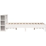vidaXL Knjižna postelja brez vzmetnice bela 160x200 cm trdna borovina | Shoptok.si