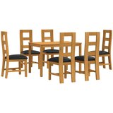  Blagovaonski set 7 kom. Crna Čvrsto Hrastovo Drvo | shoptok.hr