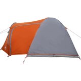 vidaXL Šotor z dome s streho s shranjevanjem Siva in oranžna 384 x 254 x 170 cm | Shoptok.si
