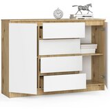 AKORD Komoda, 2 Vrata In 4 Predali, Hrast Artisan/Bela, (5000332115) | Shoptok.si