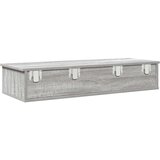 vidaXL Stenska polica s predali siva sonoma 100x37,5x19 cm inž. les | Shoptok.si