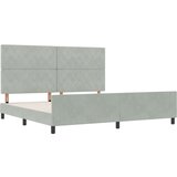 vidaXL Postelja Svetlo siva 200x200 cm Velur | Shoptok.si