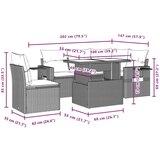  6-dijelni set vrtnih sofa s jastucima crni od poliratana | shoptok.hr