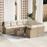 vidaXL Vrtna Sofa Set 9 dijelni Bež i smeđi Ratan i poliester Cijene
