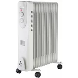  Prenosni električni oljni radiator WELL OIL2-2500 - moč 2500W, 3 stopnje gretja, termostat, 11-reberni, bel