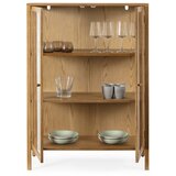 MOME Vitrina v hrastovem dekorju v naravni barvi 90x126x40 cm Ceci – | Shoptok.si