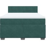 vidaXL Box spring postelja z vzmetnico temno zelena 140x200 cm žamet | Shoptok.si