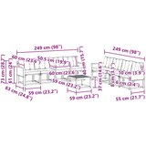  Set vanjskih sofa 9 kom. Prirodna i crna | shoptok.hr