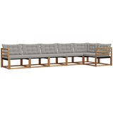  Set vanjskih sofa 6 kom. Prirodna i svijetlo siva Smeđa 404 x 166,5 x 73 cm | Shoptok.si