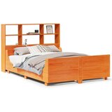 vidaXL Krevet s regalom za knjige bez madraca 120x200 cm masivno drvo | shoptok.hr