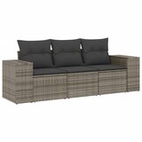 Maison Chic Seti vrtnega pohištva - Vrtna garnitura - Vrtni pohištvo set 3-delna z blazinami siv poli ratan, (21809781) | Shoptok.si