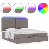  Otomanski okvir kreveta s madracima smeđesivi 200x200cm tkanine | shoptok.hr