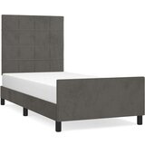  Posteljni okvir z vzglavjem temno siv 90x190 cm žamet, (20788126) | Shoptok.si
