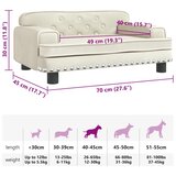  Krevet za pse krem 70 x 45 x 30 cm baršunasti | shoptok.hr