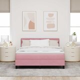  LED Box Spring Krevet s madracem Ružičasta 140 x 190 cm Baršun | shoptok.hr