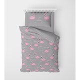 MEY HOME posteljina sa motivom flamingosa 3D 160x220cm siva Cene