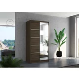 ADRK Furniture Garderobna omara z drsnimi vrati Orlando - 100 cm - čokolada