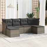  6-dijelni set vrtnih sofa od poliratana s jastucima sivi | shoptok.hr