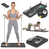 višenamenska pilates reformer daska, sklopiva, sa lcd ekranom i ekspanzerima,