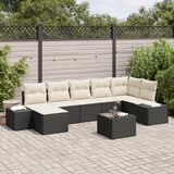 vidaXL 7-delni vrtni kavč set z blazinami rjavega poli ratana | Shoptok.si