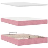  Otomanska postelja z vzmetnicami roza 140x190cm žamet, (22053320) | Shoptok.si