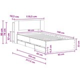  Okvir kreveta s pohranom s uzglavljem Betonska siva 90 x 190 cm | shoptok.hr