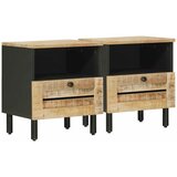 vidaXL Noćni ormarić 2 kom. Prirodna 40 x 33 x 46 cm Čvrsto drvo manga - 2 Cijene
