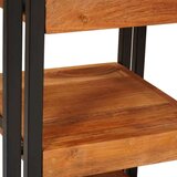 vidaXL Nočna omarica Rjava in črna 38 x 33 x 58 cm Trden les akacije, (5000069732) | Shoptok.si