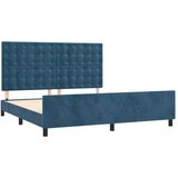  Okvir za krevet s uzglavljem tamnoplavi 180x200 cm baršunasti | shoptok.hr