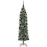 vidaXL Umetno vitko božično drevo med 300 LED Zelena in bela 180 cm | Shoptok.si