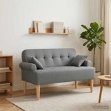 vidaXL Ljubavni kauč s gumbima Tamnosiva 120 x 65 x 79 cm Tkanina Cijene