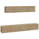  4-dijelni set TV ormarića boja hrasta sonome konstruirano drvo | shoptok.hr