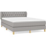  Krevet s oprugama i madracem svjetlosivi 140x190 cm od tkanine | shoptok.hr