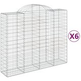  Lučne gabionske košare 6 kom 200x50x160/180cm pocinčano željezo | shoptok.hr
