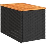  Vrtni bočni stolići 2 kom crni 55 x 34 x 37 cm poliratan i drvo | Eponuda.ba