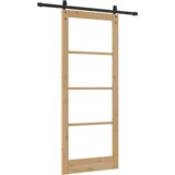 vidaXL Drsna vrata z naborom 'ORKDAL'86x211 cm, Notranja vrata z steklom 'ORKDAL'86x211x4 cm iz trdega borovega lesa | Shoptok.si