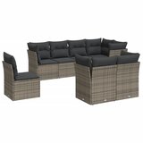  The Living Store Vrtna sedežna garnitura 8-delna z blazinami siv poli ratan - Vrtna Sedežna Garniture, (21452629) | Shoptok.si